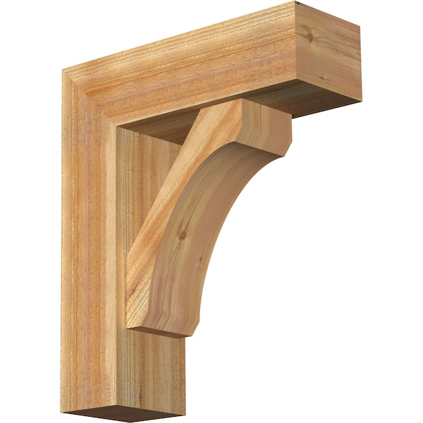 Ekena Millwork Legacy Block Rough Sawn Bracket w/ Offset Brace, Western Red Cedar, 8"W x 24"D x 28"H BKT0806X24X28LEC05RWR - main